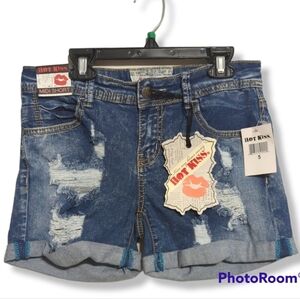 Hot Kiss Midi CICI Cuffed Distressed Shorts